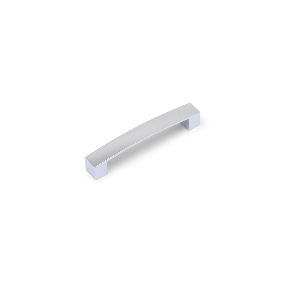 Block Bar D Handle, 128mm Centres - Chrome