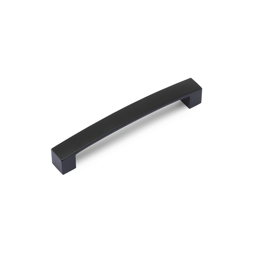 Block Bar D Handle, 160mm Centres - Matt Black