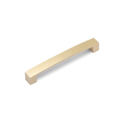 Block Bar D Handle, 160mm Centres - Satin Brass