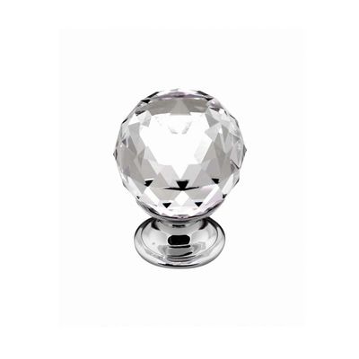 Clarity Round Knob, 30mm Diameter - Chrome / Crystal