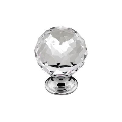 Clarity Round Knob, 35mm Diameter - Chrome / Crystal