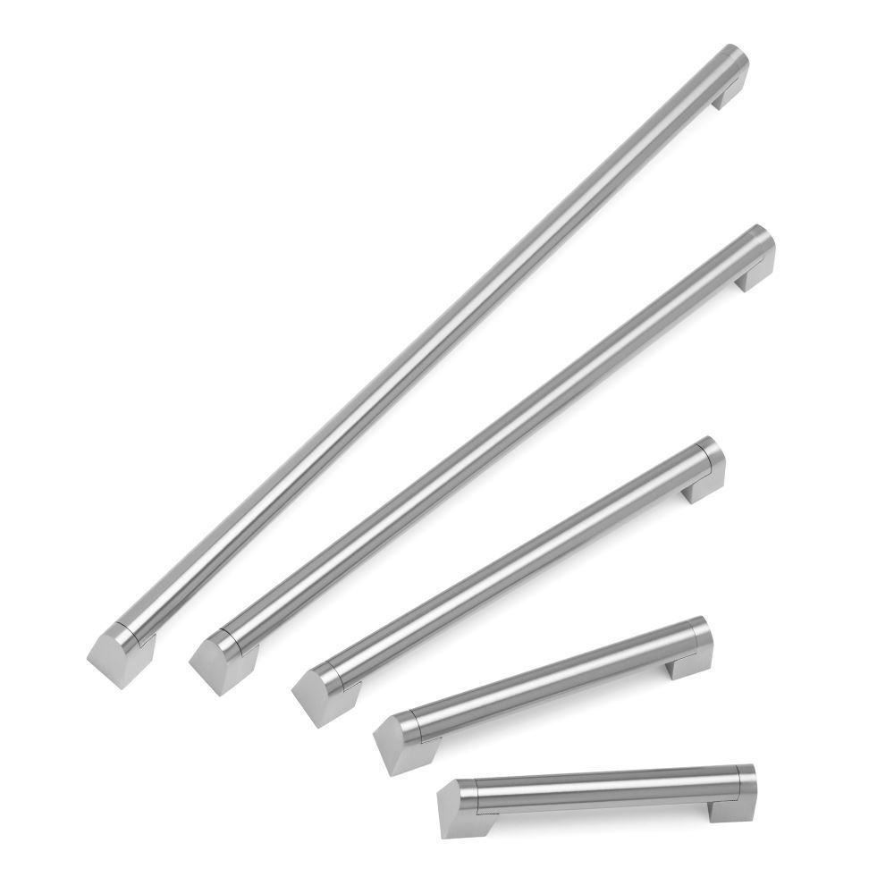 Angled Boss Bar Handle, 357mm Centres - Brushed Nickel