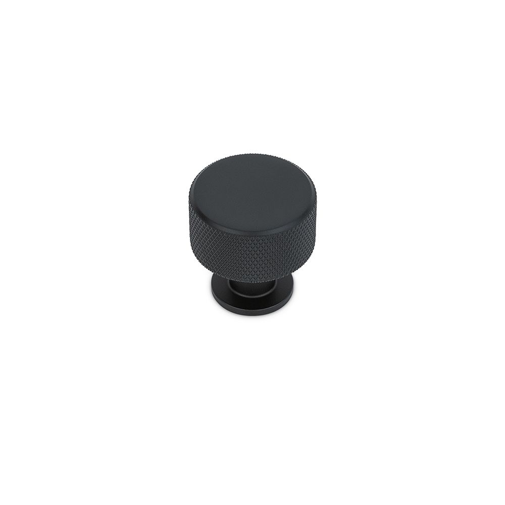 Fender Knurled Round Post Knob, 28mm Diameter, Solid Brass - Matt Black