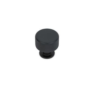 Fender Knurled Round Post Knob, 28mm Diameter, Solid Brass - Matt Black