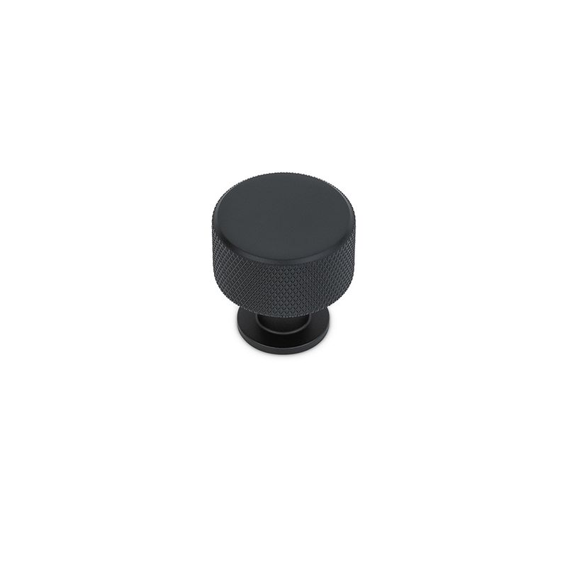 Fender Knurled Round Post Knob, 28mm Diameter, Solid Brass - Matt Black