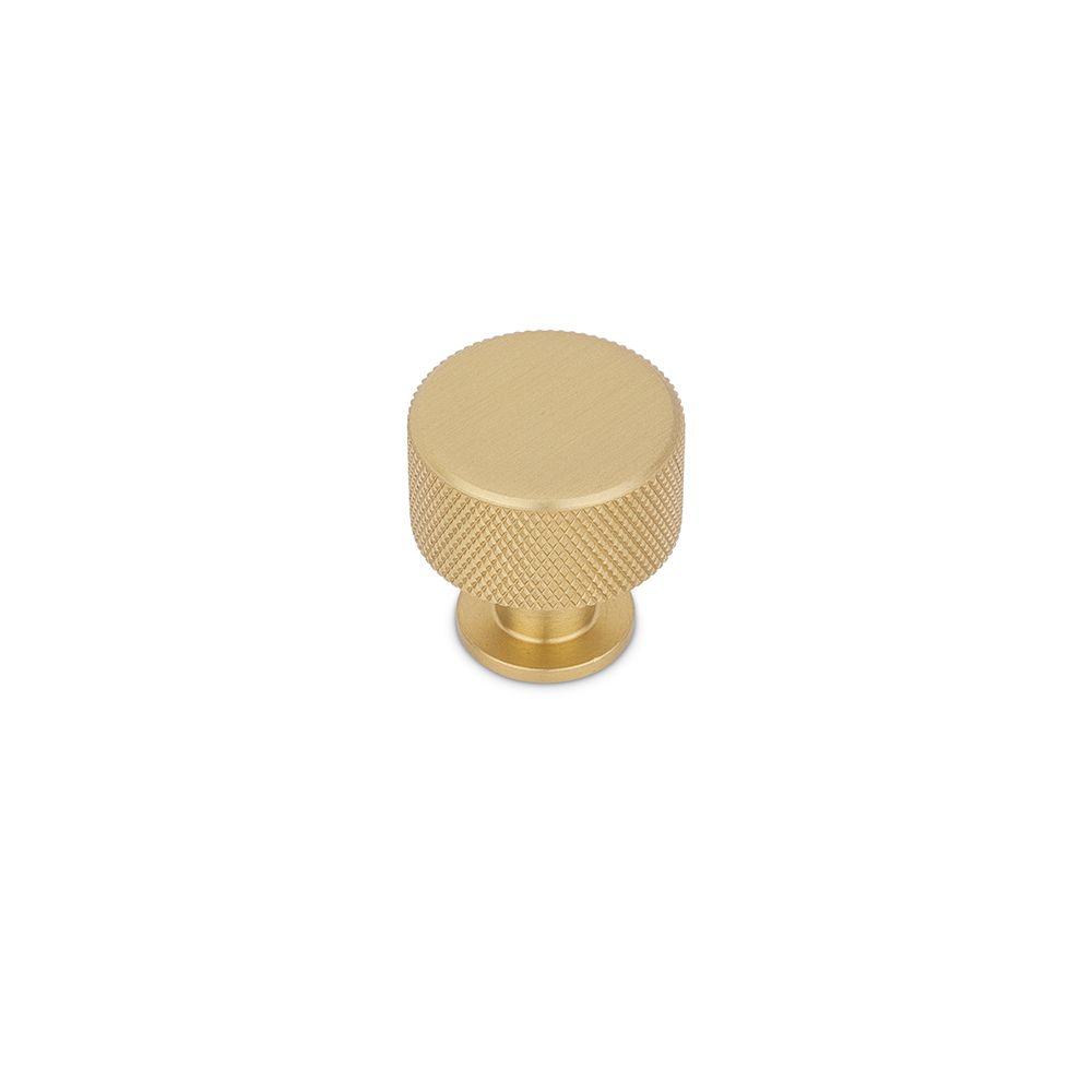 Fender Knurled Round Post Knob, 28mm Diameter, Solid Brass - Satin Brass