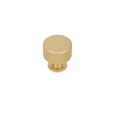 Fender Knurled Round Post Knob, 28mm Diameter, Solid Brass - Satin Brass