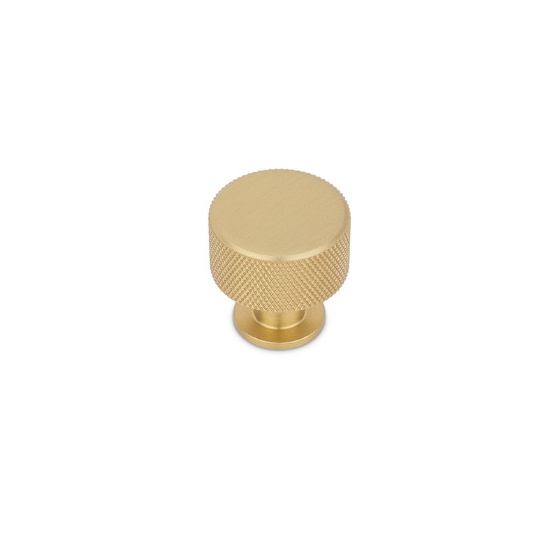 Fender Knurled Round Post Knob, 28mm Diameter, Solid Brass - Satin Brass