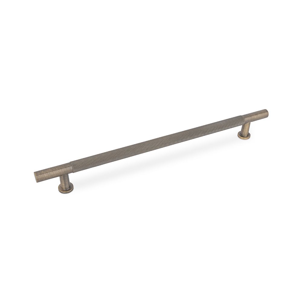 Fender Knurled T Bar Handle, 224mm Centres, Solid Brass - Antique Brass