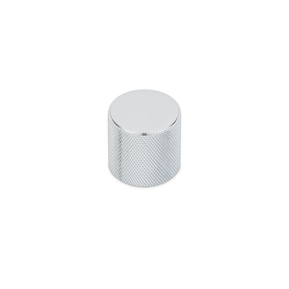 Fender Knurled Round Knob, 30mm Diameter, Solid Brass - Chrome
