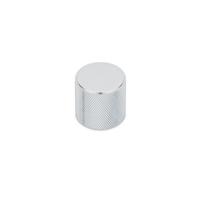 Fender Knurled Round Knob, 30mm Diameter, Solid Brass - Chrome