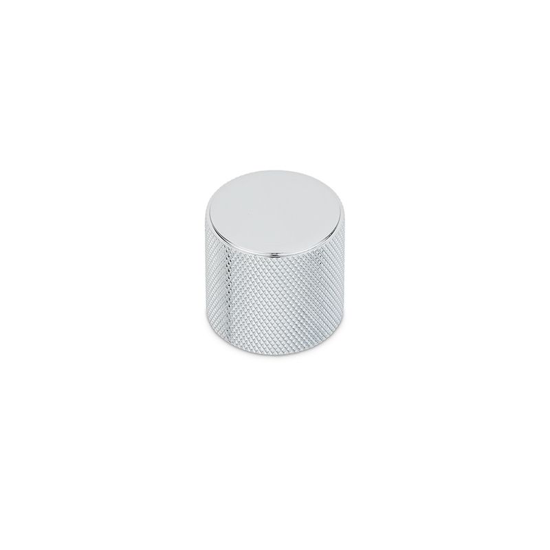 Fender Knurled Round Knob, 30mm Diameter, Solid Brass - Chrome