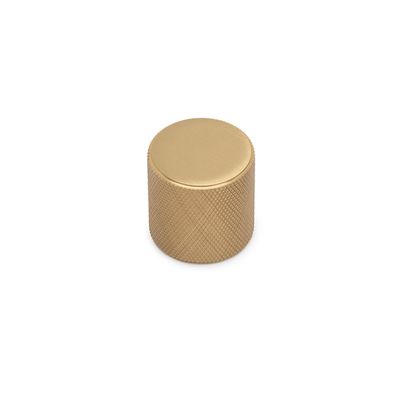 Fender Knurled Round Knob, 30mm Diameter, Solid Brass - Satin Brass