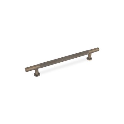 Fender Knurled T Bar Handle, 160mm Centres, Solid Brass - Antique Brass