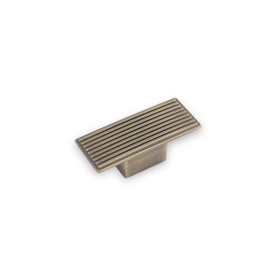 Linden Rectangular Knob - Antique Brass