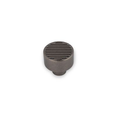 Linden Round Post Knob, Reeded Top, 30mm Diameter - Pewter