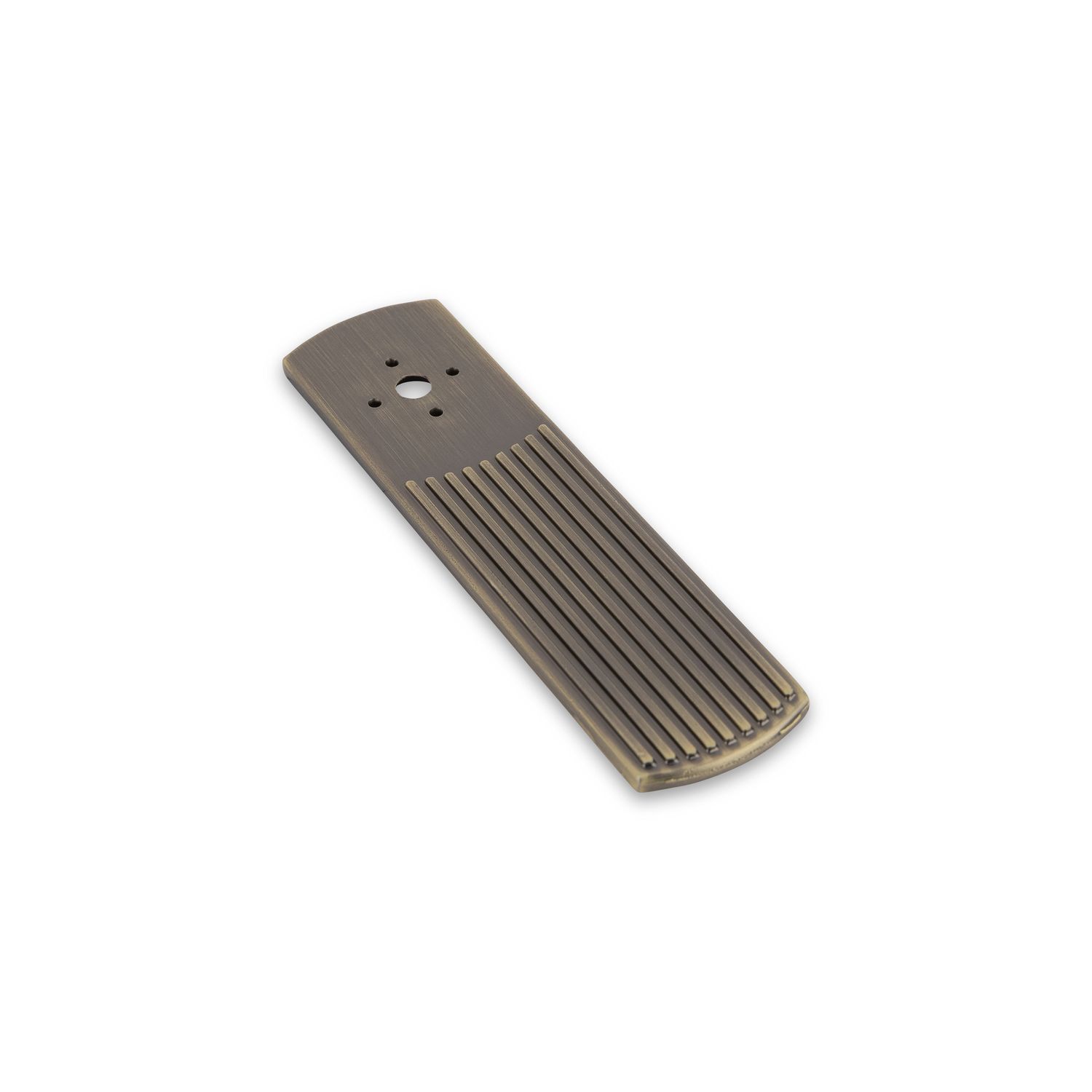 Linden Back Plate, Long, 95mm Long - Antique Brass