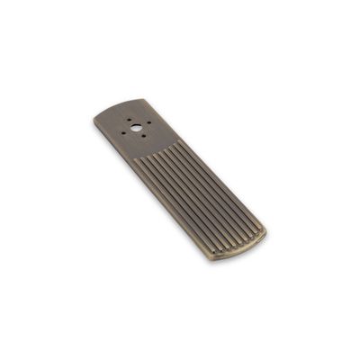Linden Back Plate, Long, 95mm Long - Antique Brass