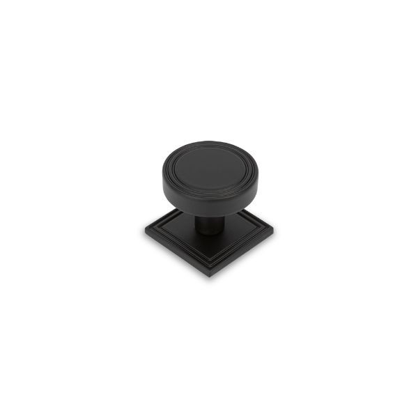 Claridge Round Knob &amp; Back Plate, 37mm Diameter - Matt Black