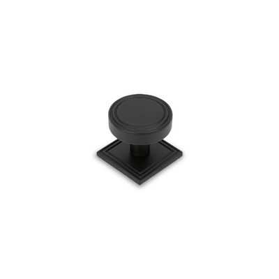 Claridge Round Knob &amp; Back Plate, 37mm Diameter - Matt Black