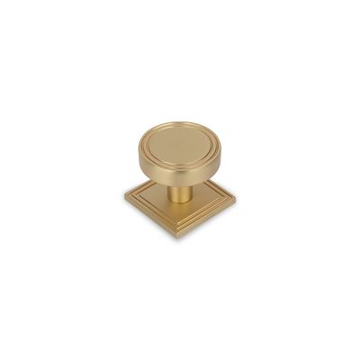 Claridge Round Knob &amp; Back Plate, 37mm Diameter - Satin Brass