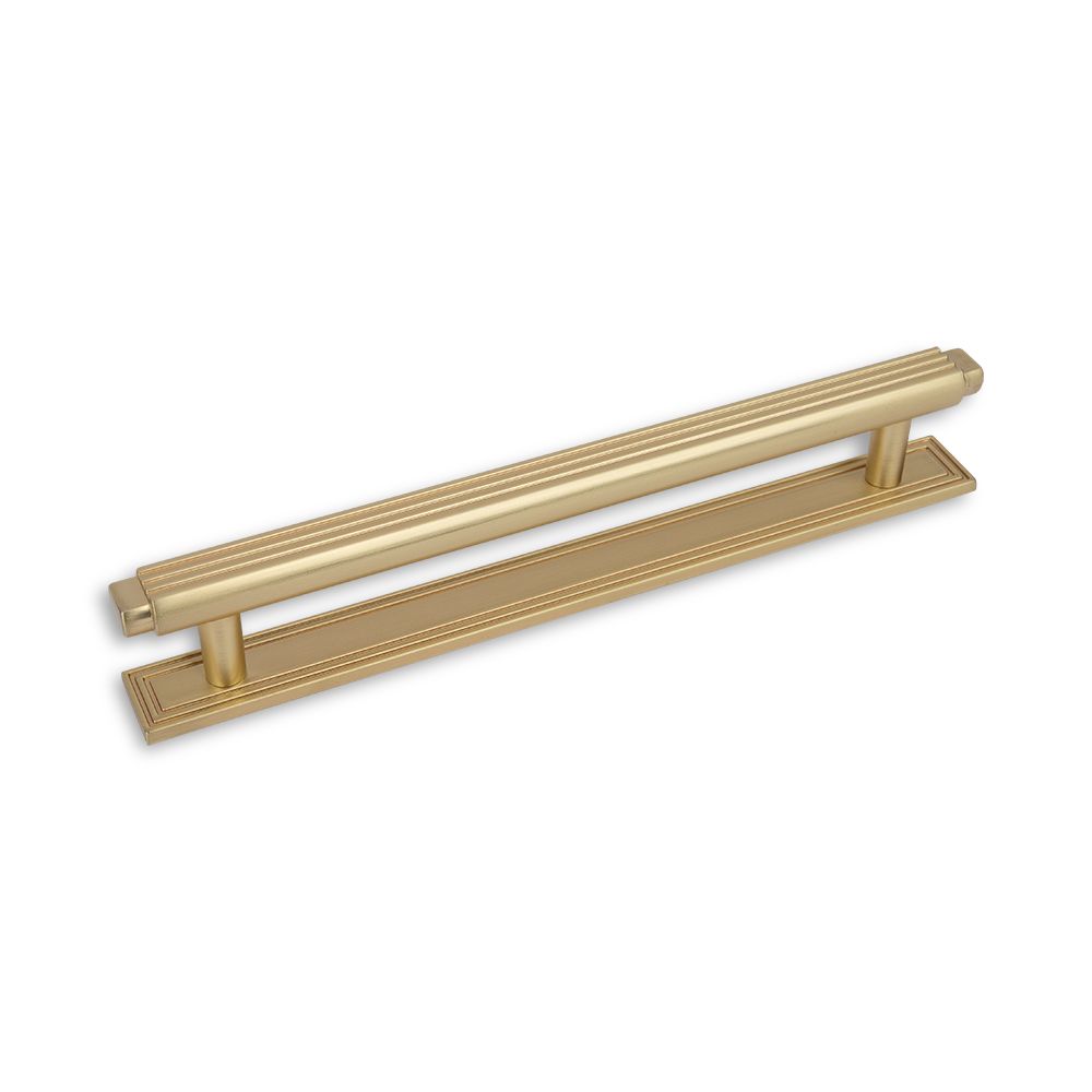 Claridge T Bar Handle &amp; Back Plate, 160mm Centres - Satin Brass