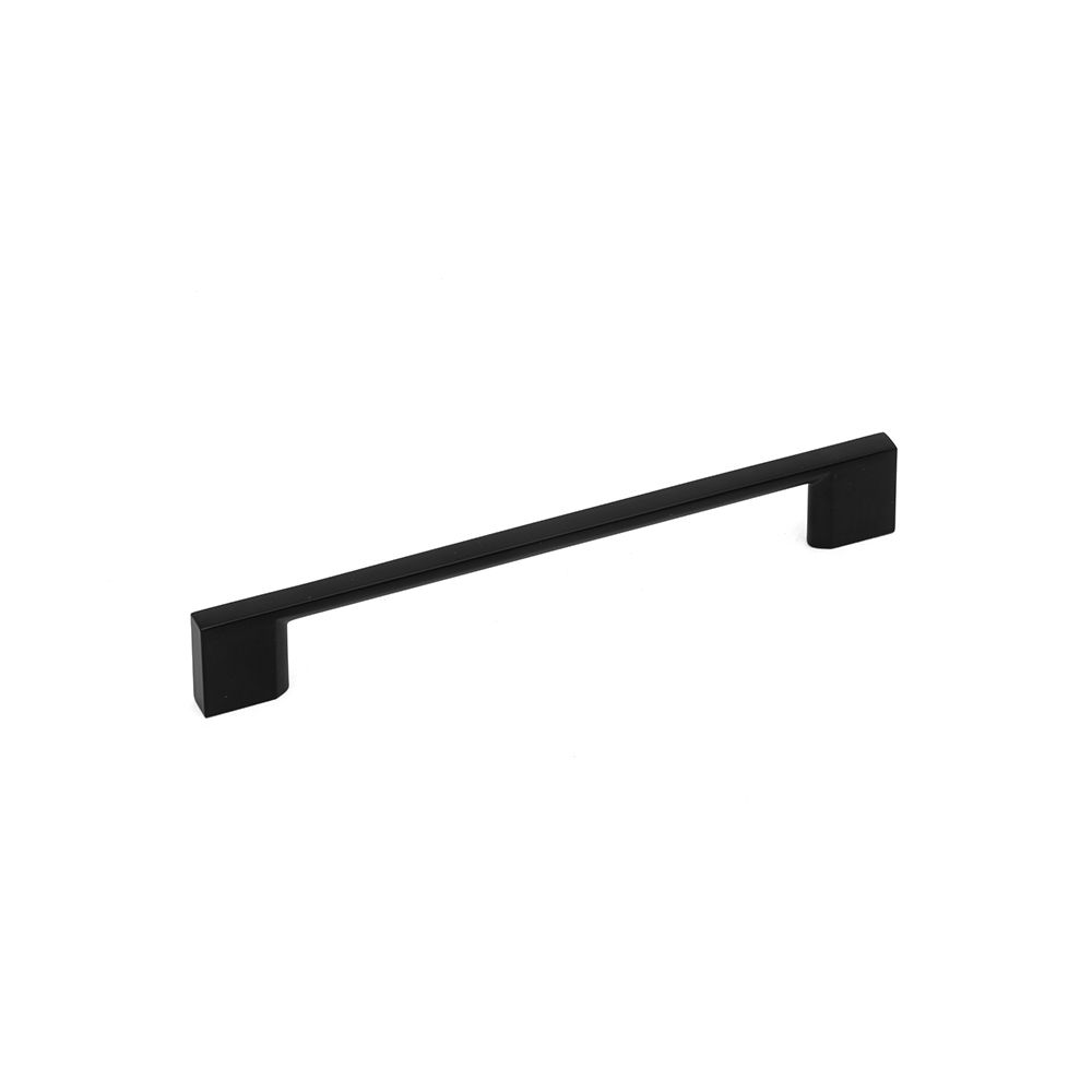 Slim Square D Handle, 160mm Centres - Matt Black
