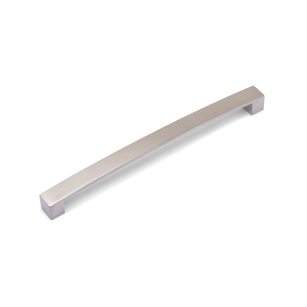 Block Bar D Handle, 256mm Centres - Brushed Nickel