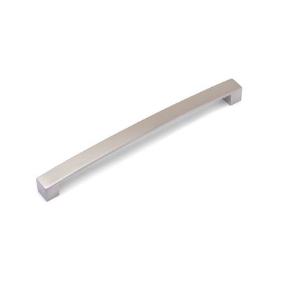 Block Bar D Handle, 256mm Centres - Brushed Nickel