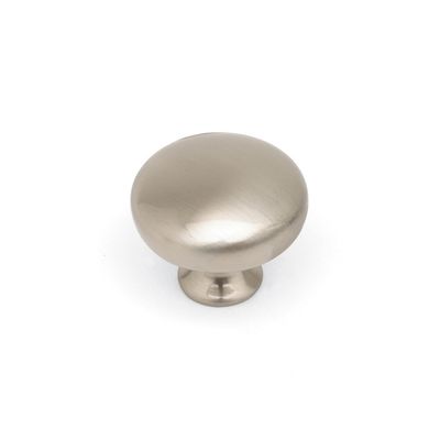 Button Round Knob, 31mm Diameter - Brushed Nickel