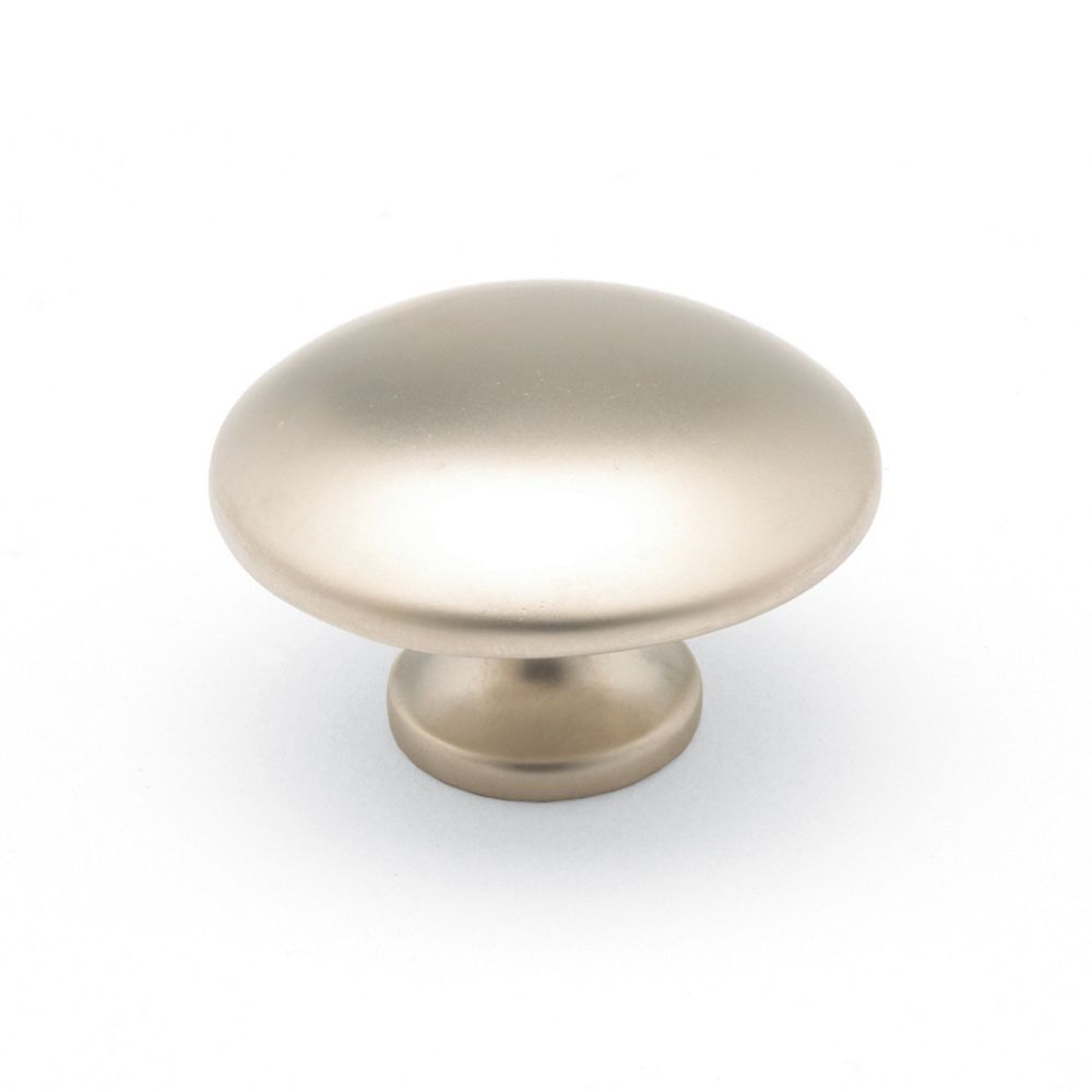 Mushroom Round Knob, 35mm Diameter - Satin Nickel