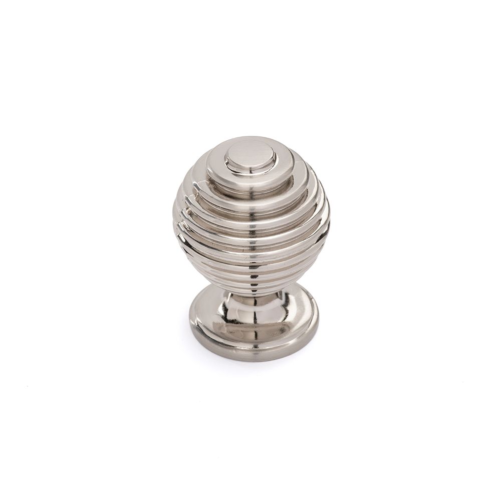 Beehive Round Knob, 34mm Diameter - Brushed Nickel