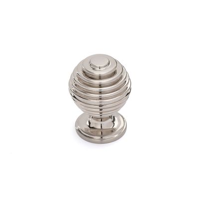 Beehive Round Knob, 34mm Diameter - Brushed Nickel