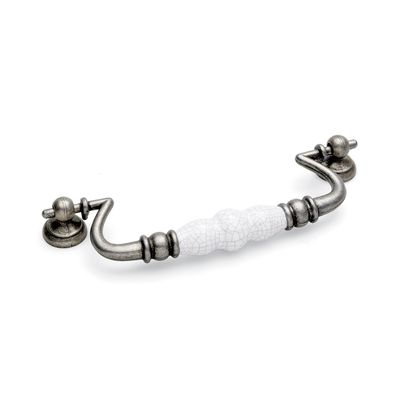 Winchester Drop Handle, 160mm Centres - Pewter / White Crackle