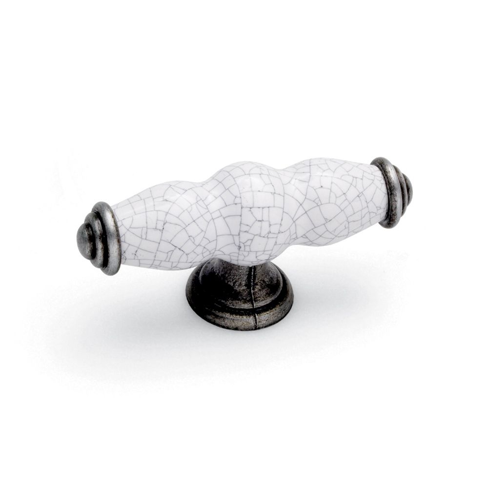 Winchester T Knob - Pewter / White Crackle