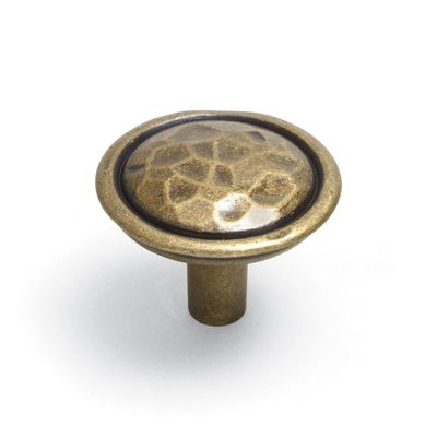 Mottled Round Knob, 35mm Diameter - Antique