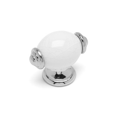 Crackle T Knob - Chrome / White Crackle