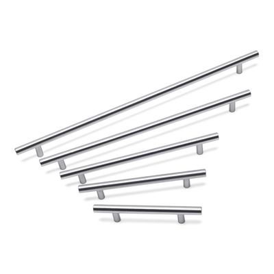 Hollow Stainless Steel T Bar Handle, 128mm Centres - Brushed Nickel