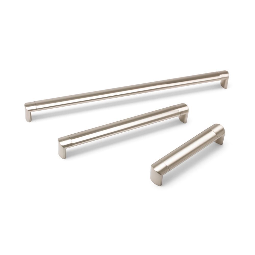 Oval Tube D Handle, 128mm Centres - Brushed Nickel