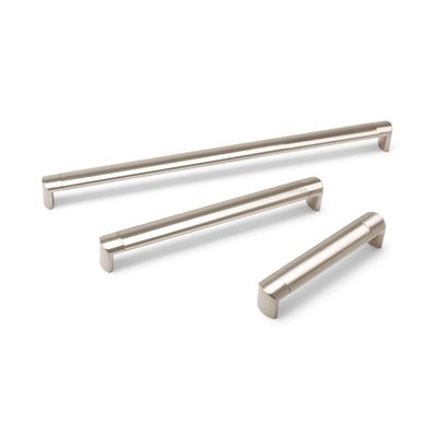 Oval Tube D Handle, 128mm Centres - Brushed Nickel