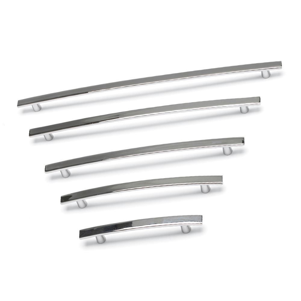 Flat Curve Bow Handle, 196mm Centres - Chrome