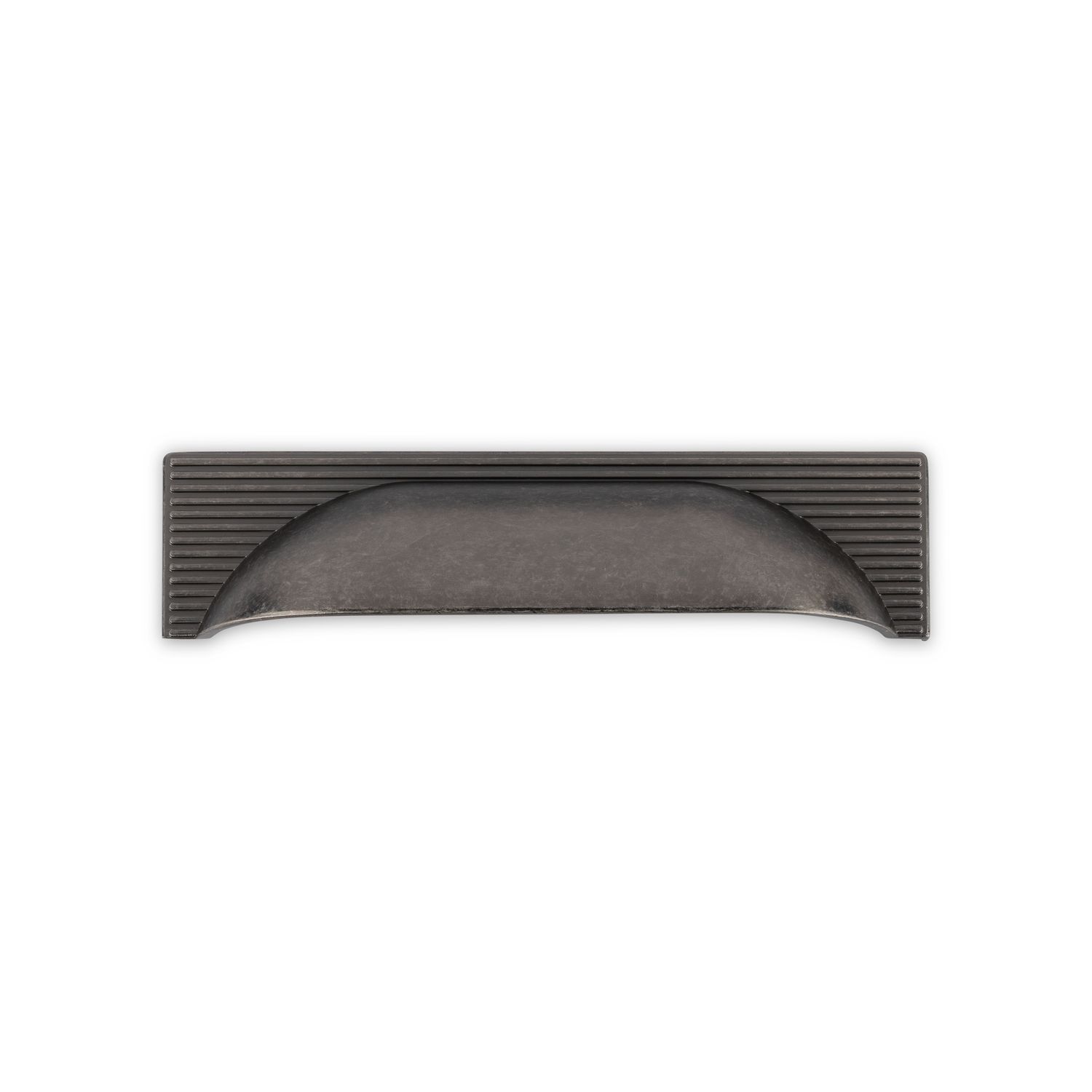 Linden Cup Handle, Reeded Back, 96mm Centres - Pewter