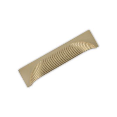 Linden Cup Handle, Reeded Cup, 96mm Centres - Satin Brass