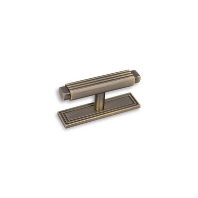 Claridge T Knob &amp; Back Plate - Antique Brass