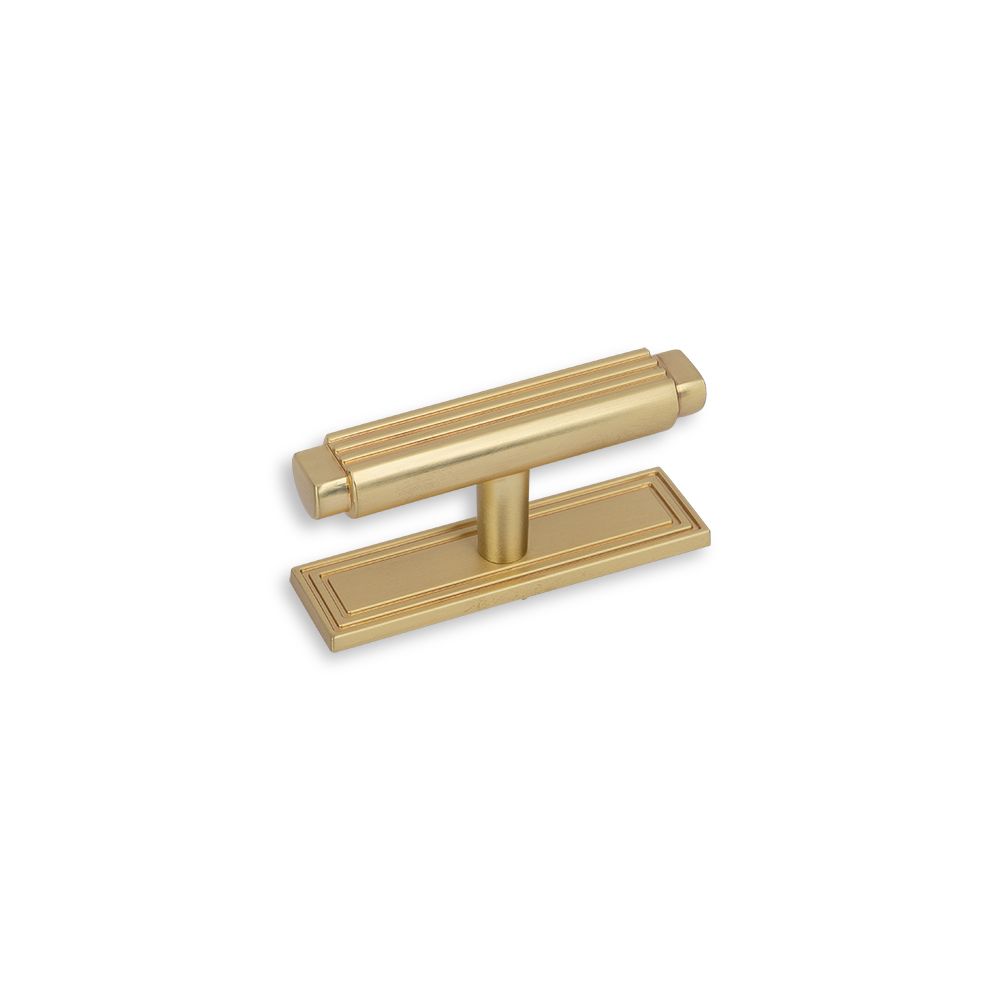 Claridge T Knob &amp; Back Plate - Satin Brass