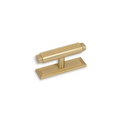 Claridge T Knob &amp; Back Plate - Satin Brass