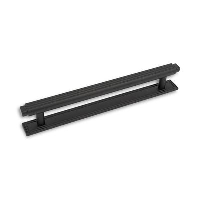 Claridge T Bar Handle &amp; Back Plate, 160mm Centres - Matt Black