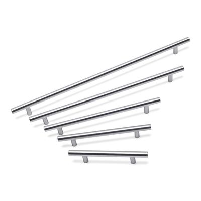 Hollow Stainless Steel T Bar Handle, 192mm Centres - Brushed Nickel