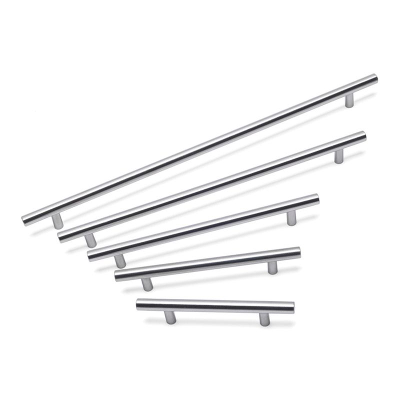 Hollow Stainless Steel T Bar Handle, 192mm Centres - Brushed Nickel