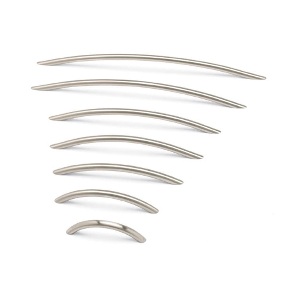 Parallel Bow Bow Handle, 128mm Centres - Brushed Nickel
